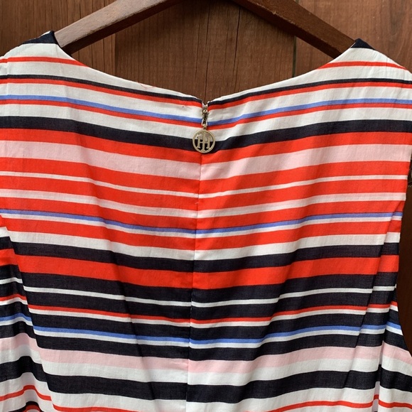NWT Tommy Hilfiger Sleeveless Belted Horizontal Stripe Midi Dress Size 10 - Picture 8 of 12